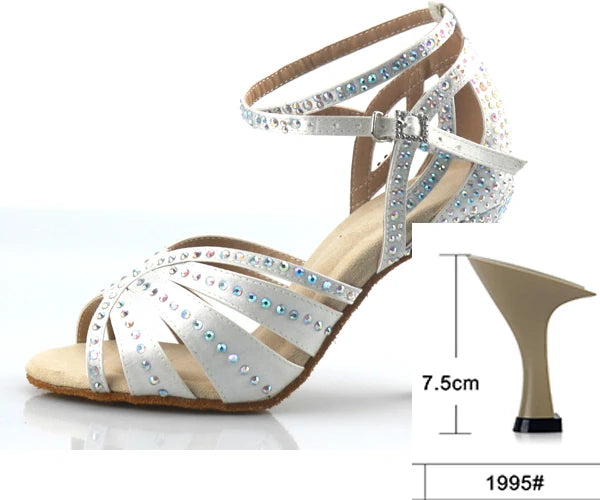 Salsa-Schuhe Damen, Modell Daphné, Farbe Weiß