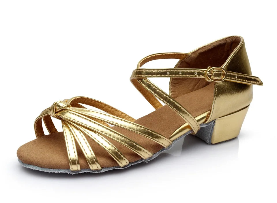 Chaussures de salsa femme, modèle Léonie, coloris doré
