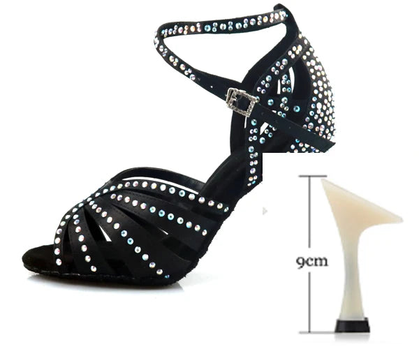 Salsa-Schuhe Damen, Modell Daphné, Farbe Schwarz
