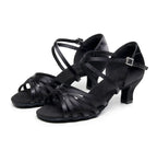 Salsaschuhe für Damen aus Satin, Absatz 5,5 oder 7,5 cm, Modell Polunin, Ansicht 5