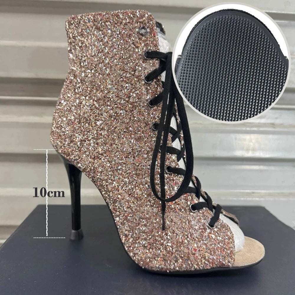 Salsa-Schuhe mit Pailletten, Absatz 8 oder 10 cm, Modell Zinaida, Ansicht 7