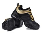 Women's jazz shoes, Lantratov model, black gold, sole view