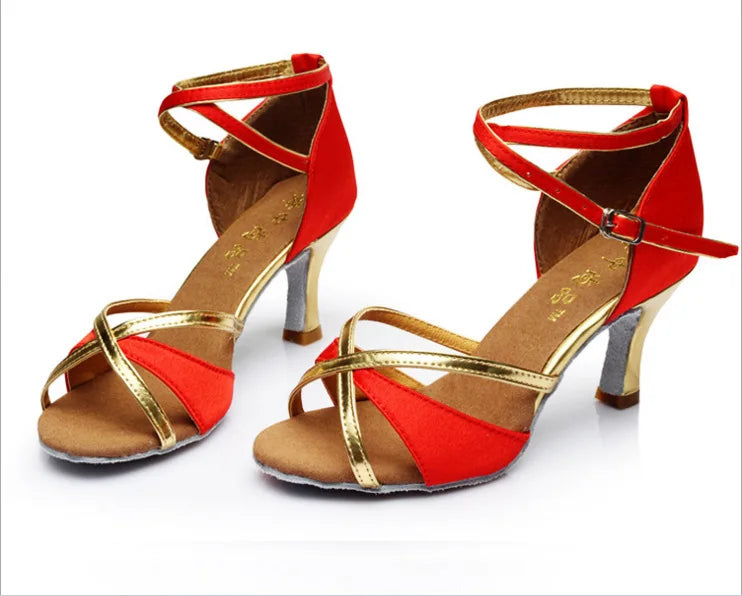 Lateintanzschuhe, Absatz 5 oder 7 cm, Modell Thorogood, Farbe Rot
