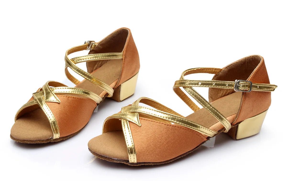 Souliers de danse latine femme, modèle Nolwenn, coloris marron