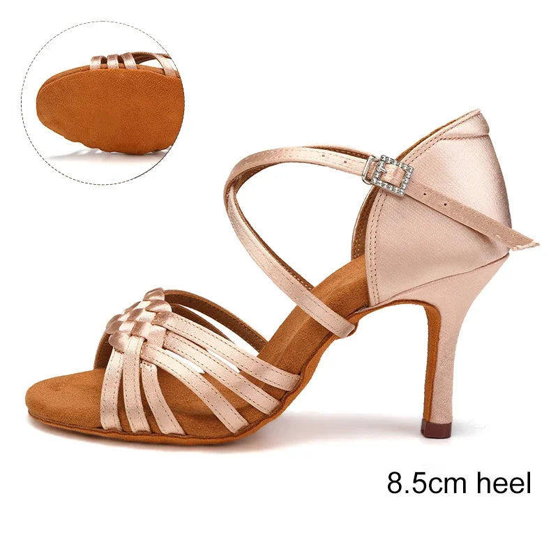 Chaussures de salsa femme, modèle Estelle, coloris rose