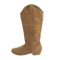 Camelkleurige ritslaarzen countrydans voor dames Austin, suède zool