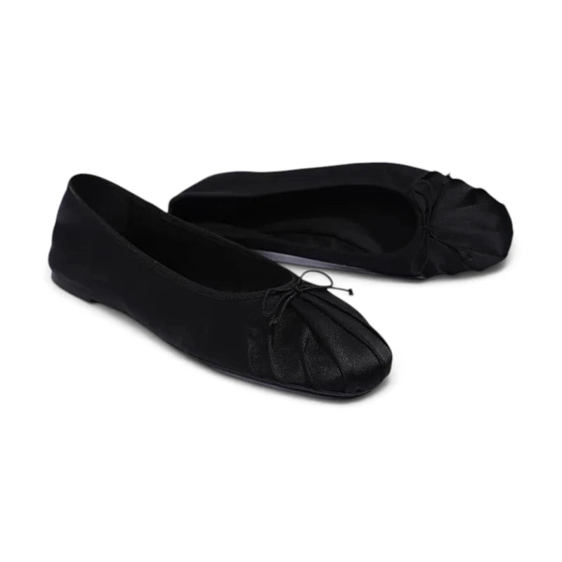 Ballerines femme en satin à nœud, modèle Lyubov, vue 2
