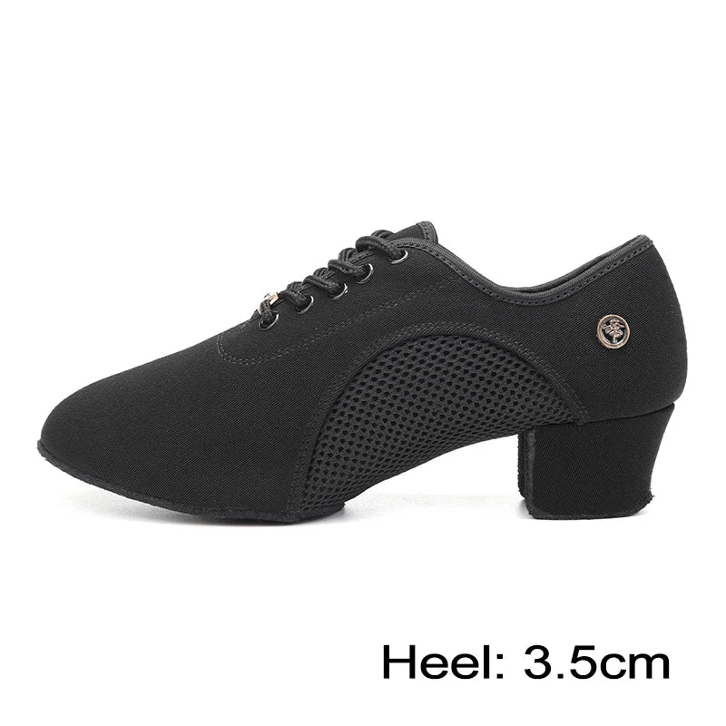 Chaussures d'entraînement latines noires, talon 3,5 ou 5 cm, modèle Myosotis, coloris noir