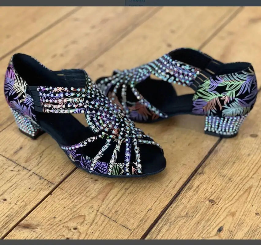 Women's rhinestone salsa shoes, Livry model, view 6