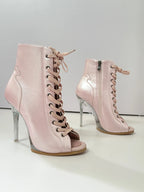 Women's pink heeled dance boots, Lena model, view 5