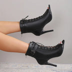 Women's black heeled dance ankle boots, Jade model, view 3