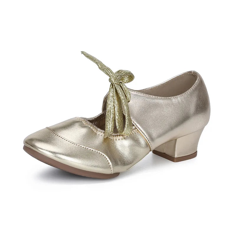 Chaussures de salsa femme, modèle Digitale, coloris doré