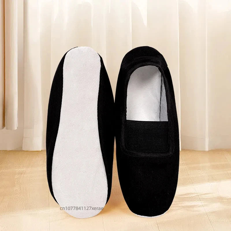 Ballettschläppchen aus Canvas mit weicher Sohle, Modell Geneviève, Farbe Schwarz