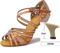 Scarpe da salsa donna con strass, modello Développé, colore bronzo