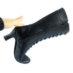 Black salsa boots with thick heel, Toumanova model, view 4