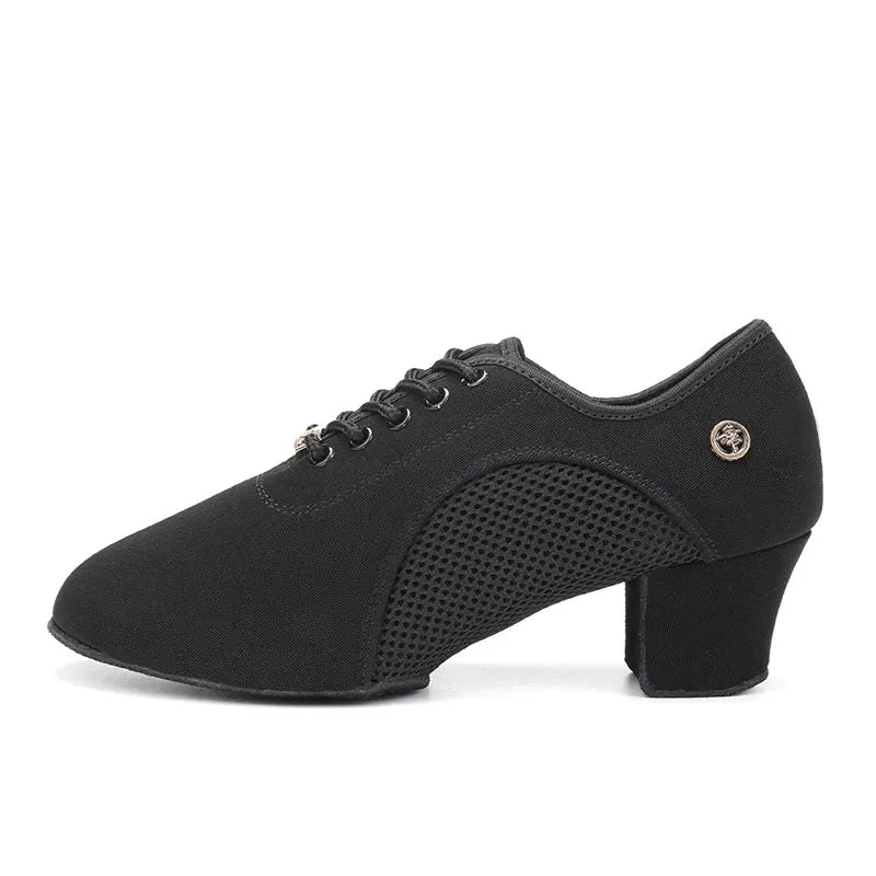 Chaussures d'entraînement latines noires, talon 3,5 ou 5 cm, modèle Myosotis, coloris noir