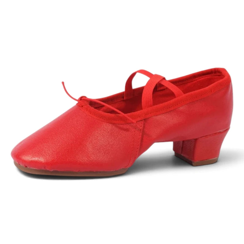 Chaussures de caractère à talon femme, modèle Lilas, coloris rouge