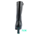 Black salsa boots with thick heel, Toumanova model, black color
