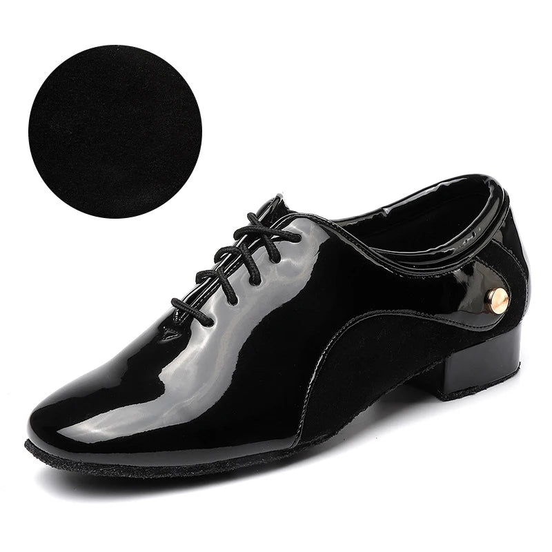 Salsaschoenen heren, model Poznan, kleur lichtzwart