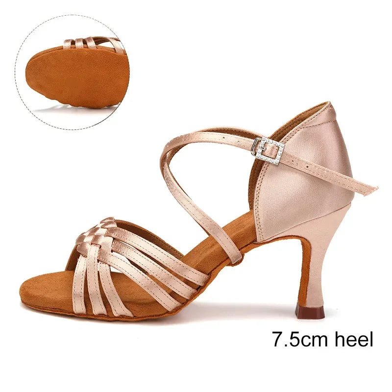 Chaussures de salsa femme, modèle Estelle, coloris rose