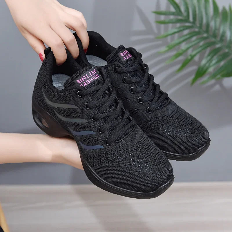 Baskets de danse jazz femme en mesh, modèle Fernando, coloris noir