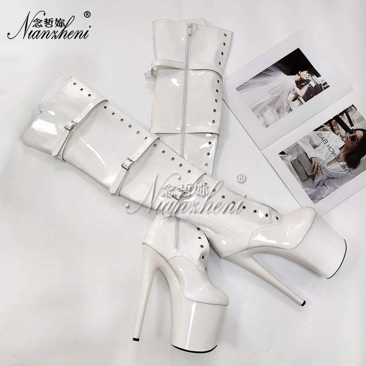 Women's cabaret thigh-high boots, Romy model, view 2