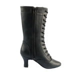 Black salsa boots with thick heel, Toumanova model, view 2