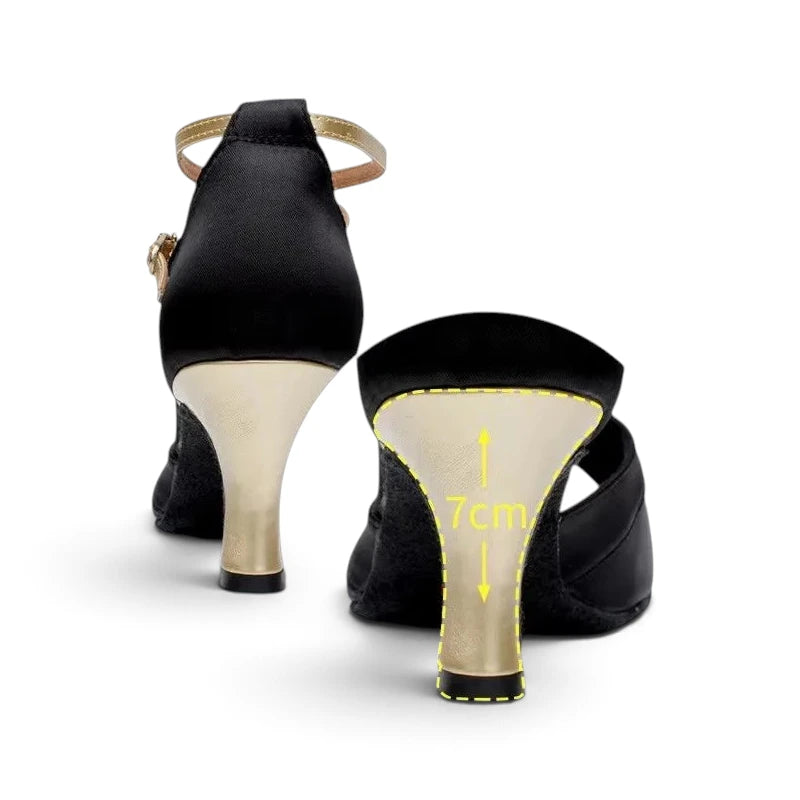 Latein-Tanzschuhe aus Satin mit Pailletten, Modell Katowice, Ansicht 4