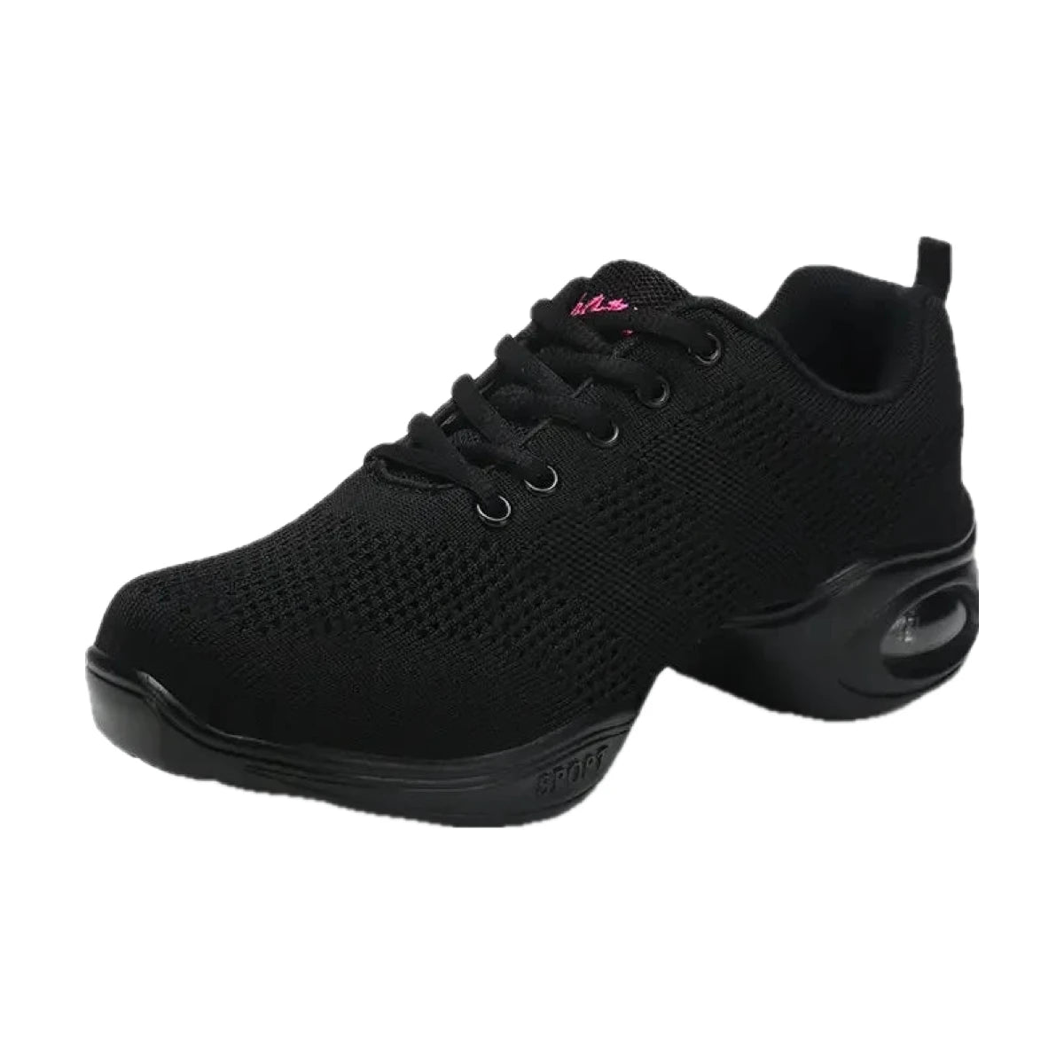 Lightweight, Breathable Black Jazz Sneakers, Nadezhda Model, View 13