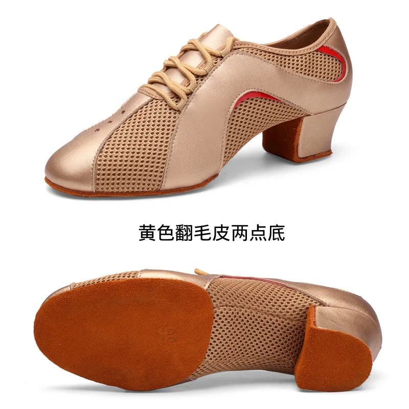 Gold Latin Dance Shoes, Rubber Sole, Nuria model, View 7