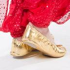 Kids' soft beige ballet flats with bow, Randa model, view 3
