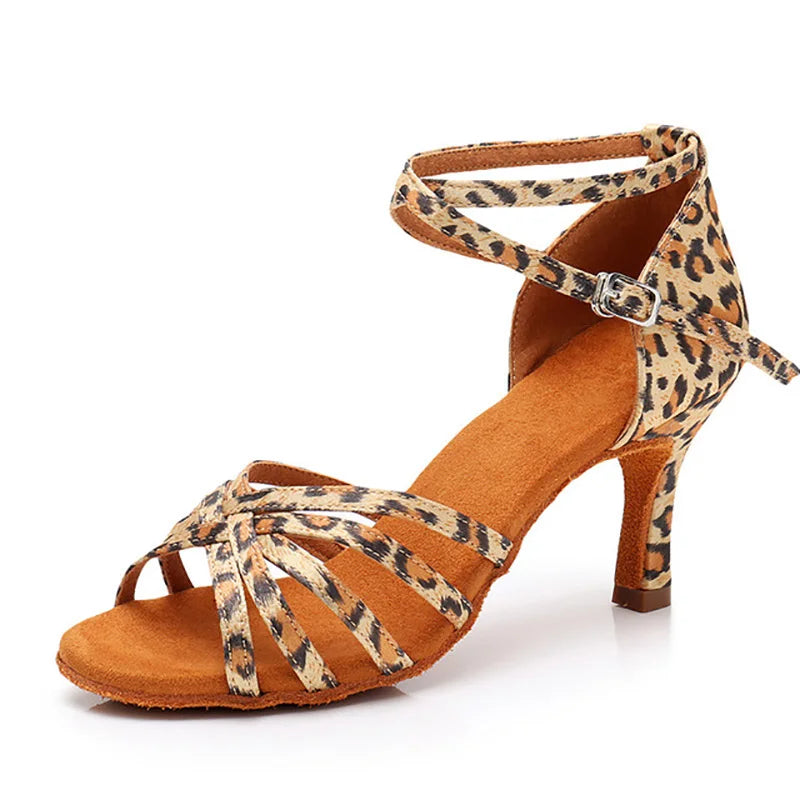 Chaussures de salsa femme, modèle Frappé, coloris léopard