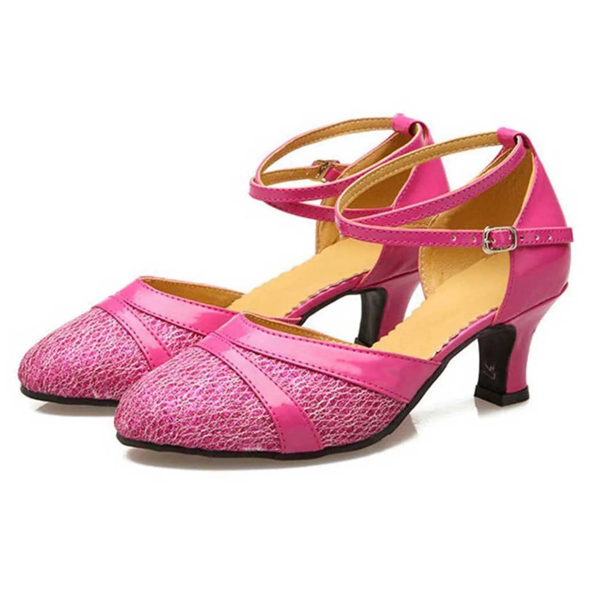 Women's tango shoes, Osipova model, fuchsia pink color