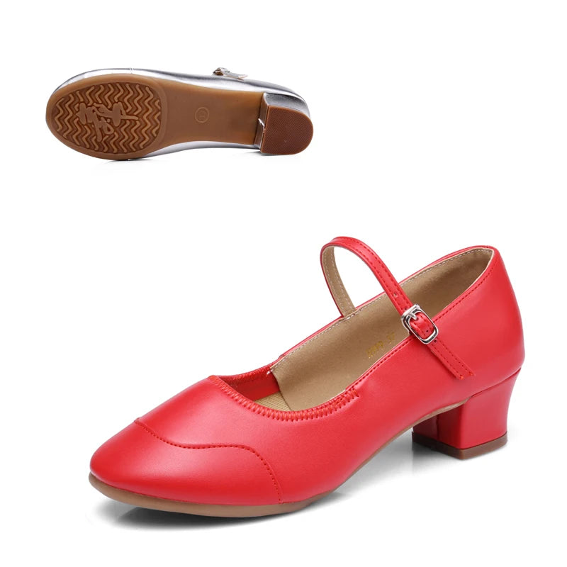 Chaussures de salsa femme, modèle Victoire, coloris rouge