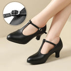 T-strap dance shoes with rubber sole, Varsovie model, multicolor