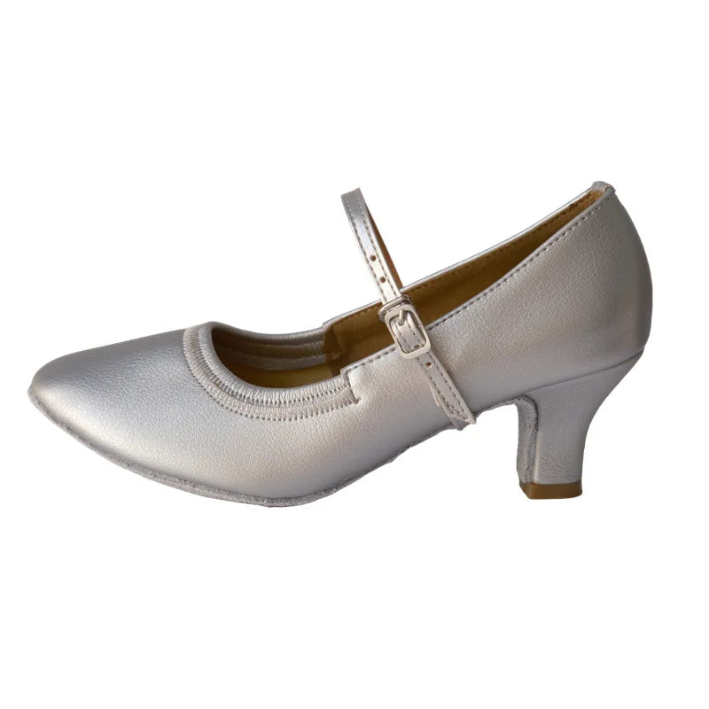 Women's Salsa Shoes, Corella Model, Silver Colorway