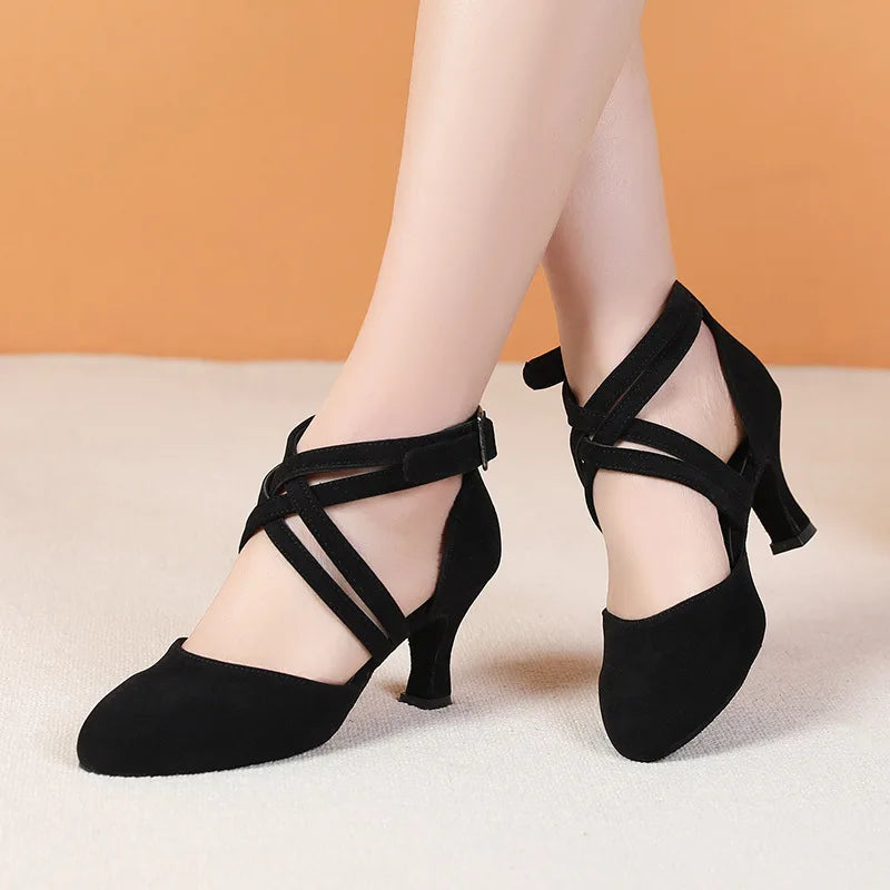 Women's Latin dance shoes, Zara model, black color