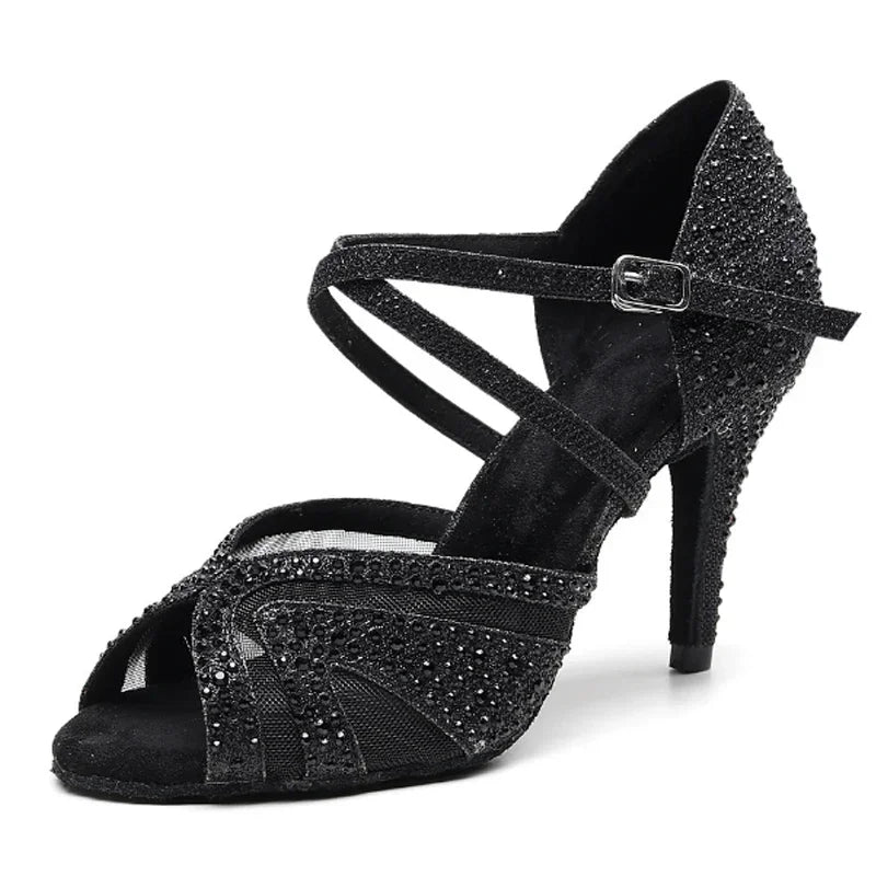 Women's salsa shoes with 5 or 7 cm heel, Naples model, view 4