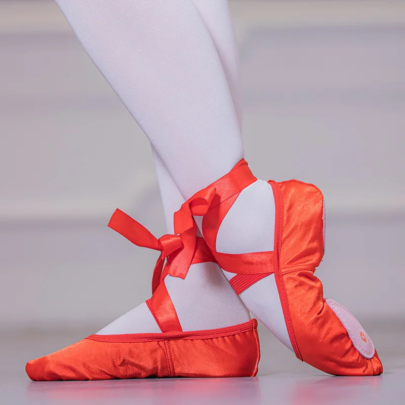 Ballettschuhe Damen Satin, Modell Diego, Farbe Rot