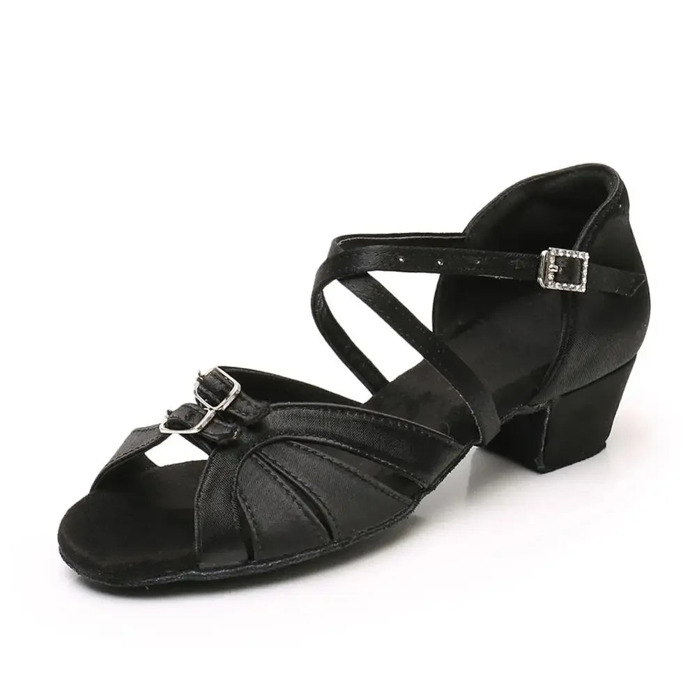 Chaussures de salsa à petit talon 3,5 cm, modèle Purificacion, coloris noir