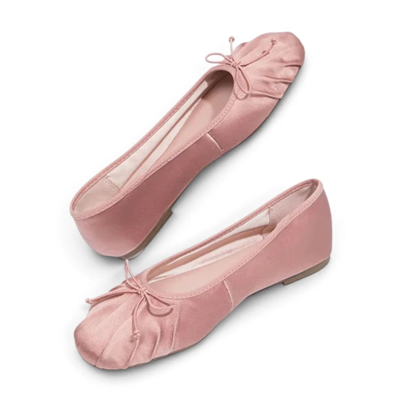 Ballerines femme en satin à nœud, modèle Lyubov, vue 4