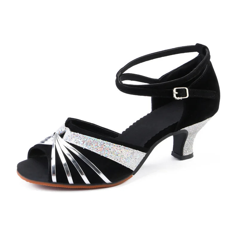 Latin dansschoenen dames, model Arabesque, kleur zwart