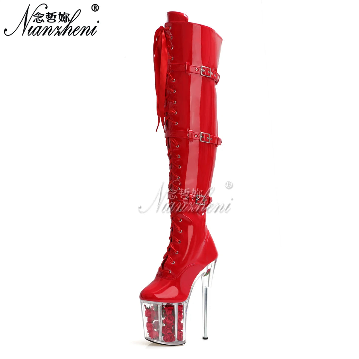 Women's cabaret thigh-high boots, Romy model, view 7
