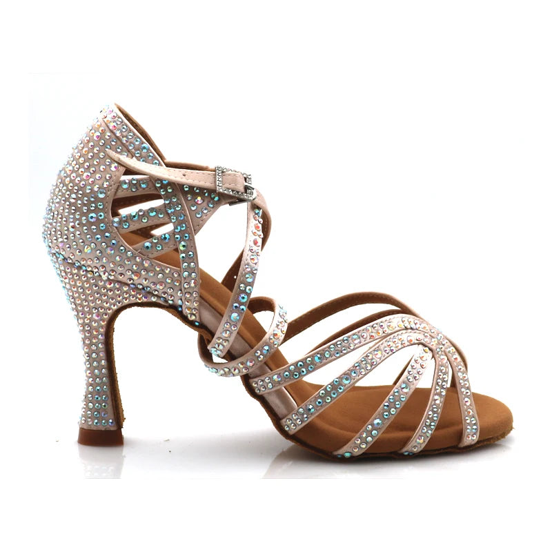 Salsa-Schuhe Damen mit Strass, Absatz 9 cm, Modell Paula