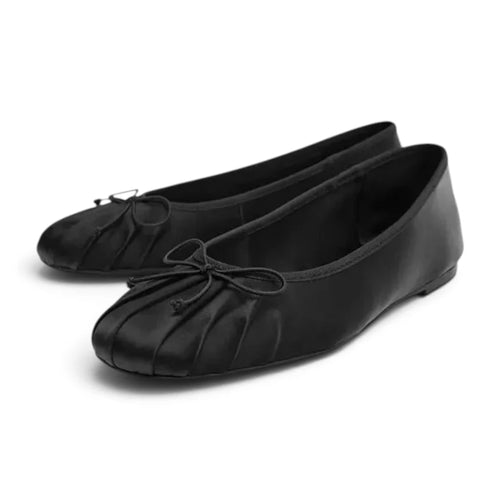 Ballerinas für Damen aus Satin mit Schleife, Modell Lyubov