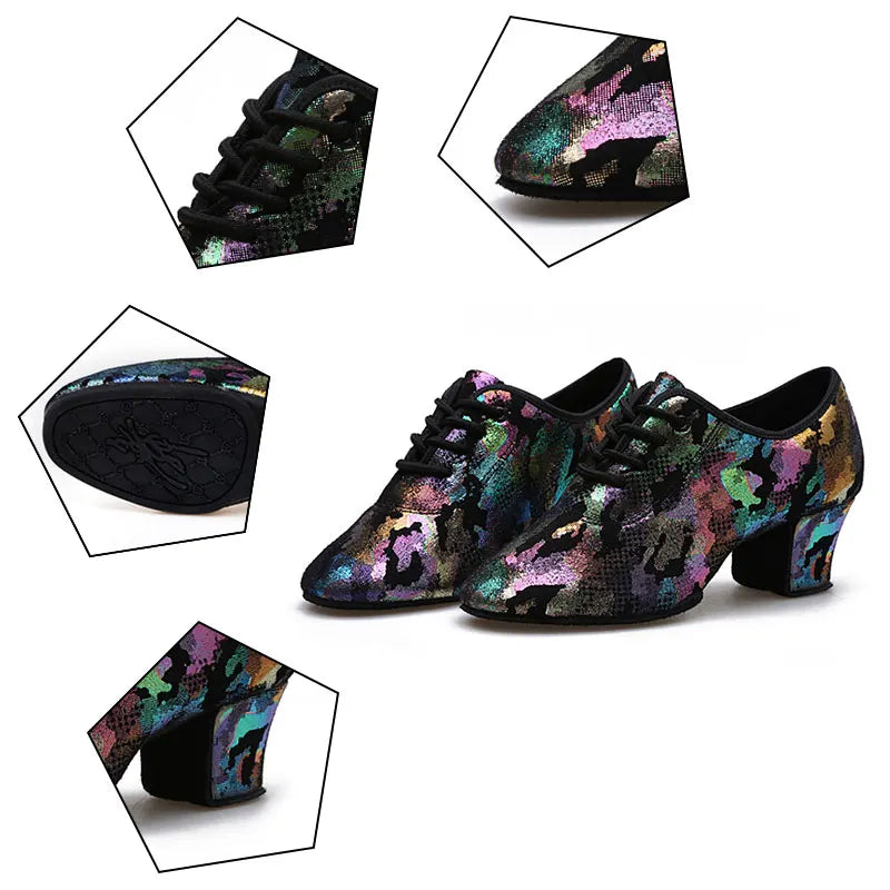 Scarpe da allenamento unisex per salsa e jazz, modello Pelageya, vista 5