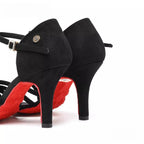 Women's suede Latin dance shoes, Pasodoble model, view 4