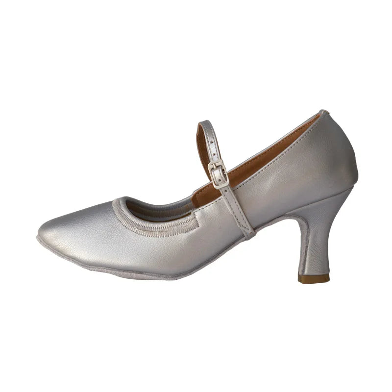 Women's Salsa Shoes, Corella Model, Silver Colorway