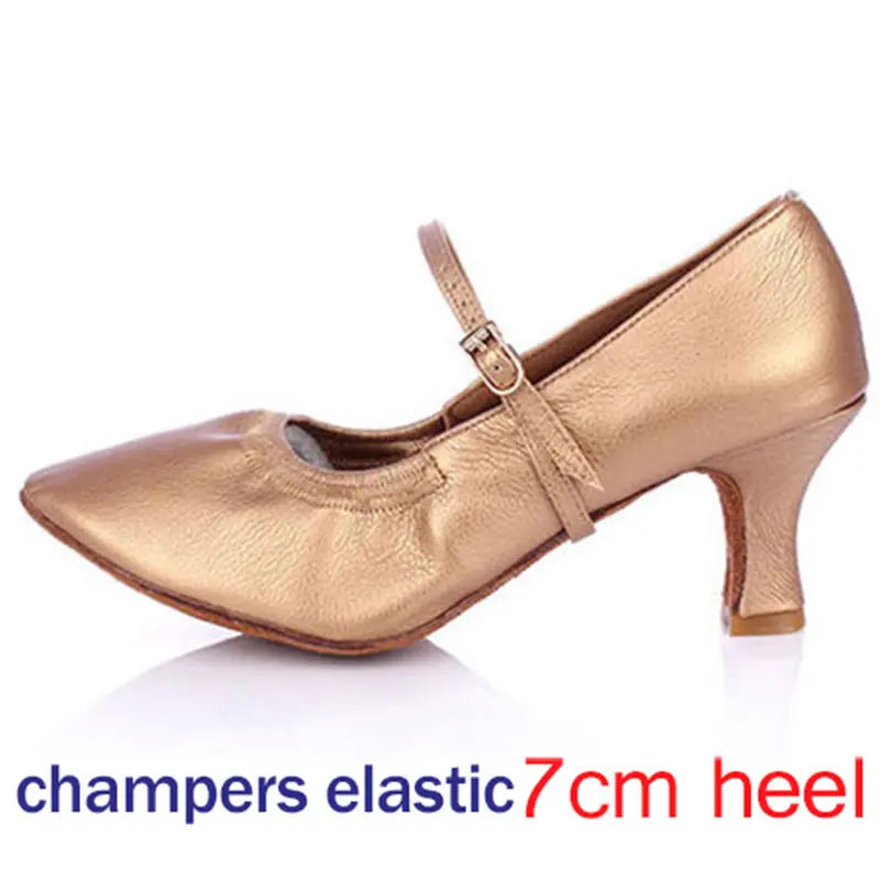 Women's salsa shoes, Merengue model, champagne color