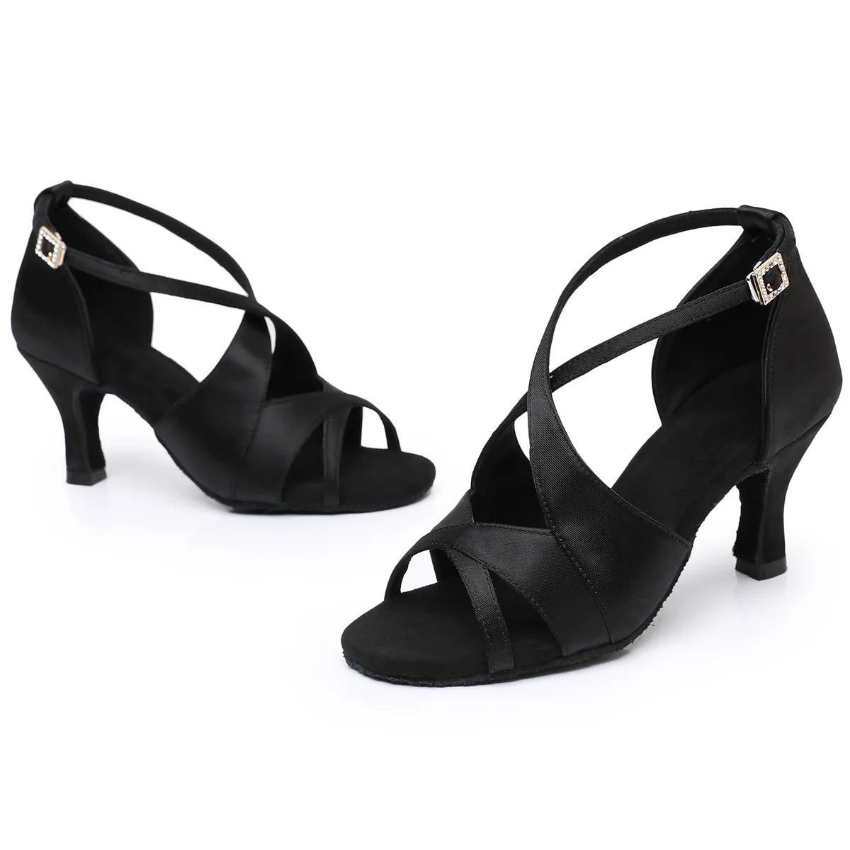 Women's Satin Salsa Shoes, Jondo model, View 5